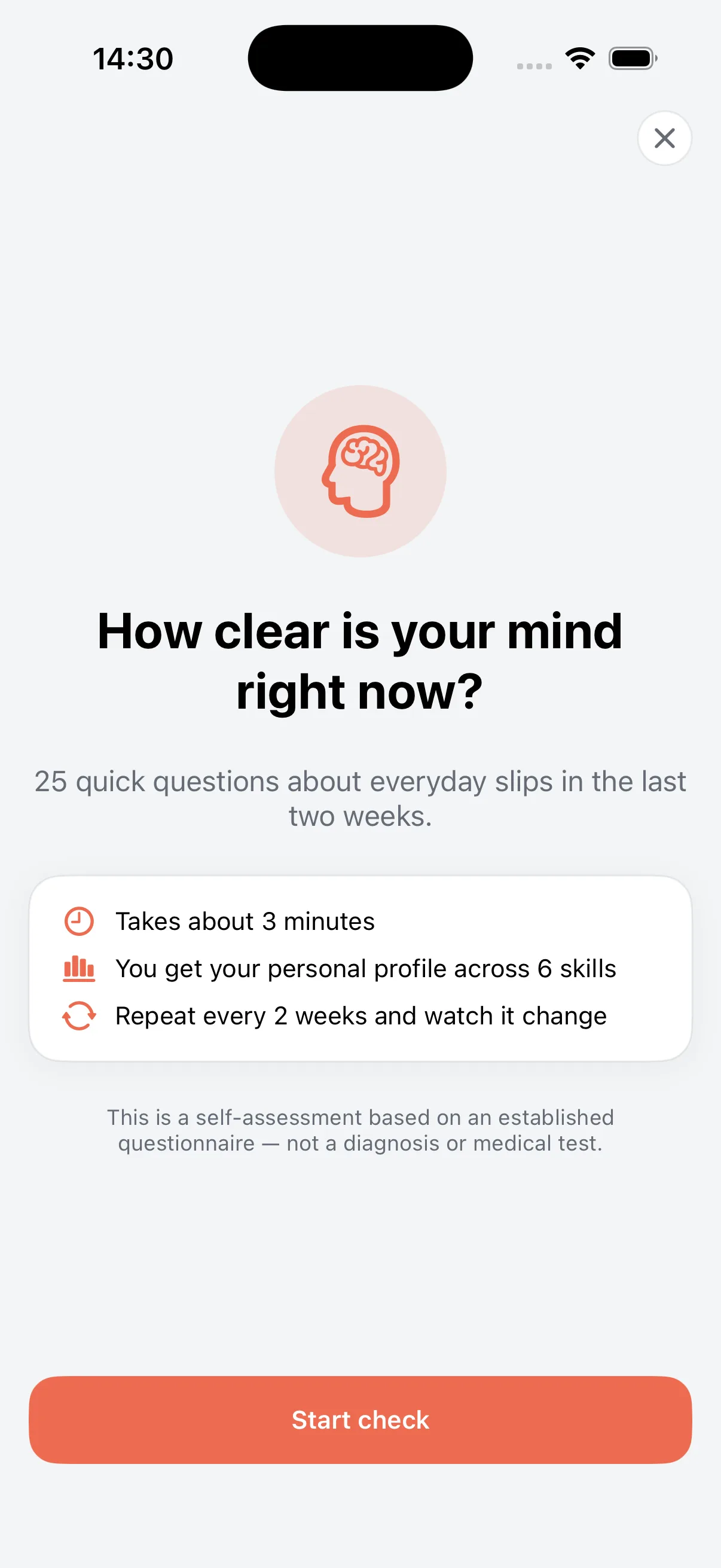 Mind Check self-assessment